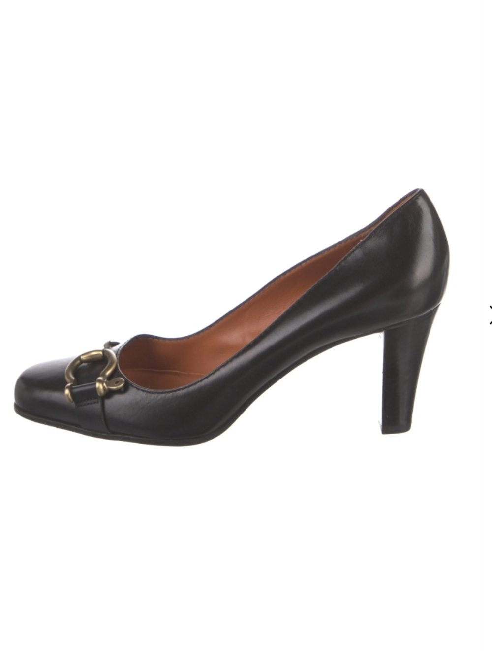 Burberry Black Leather Women's Heels with Gold Horsebit Detail - Picture 4 of 5